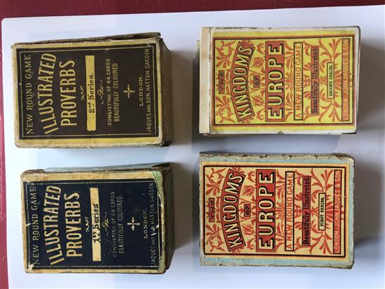 A Jaques & Son Card Game Sovereigns of England, complete 37 cards +3 list cards = 40, in original box, with photocopy of original rules